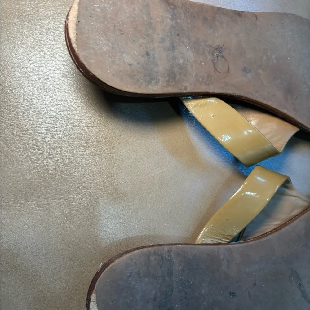 Tory Burch Gold Patent Leather Sandals